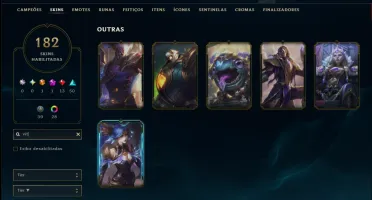 Unranked com TODOS os Champs e 182 Skins ( Nivel 518 )