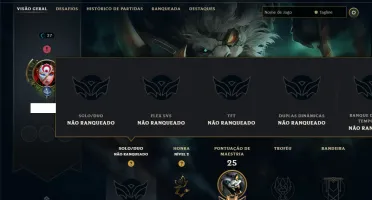 Unranked com 30 Champs e 9 Skins
