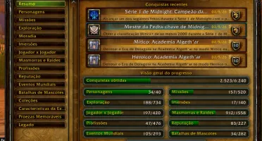 Conta de World of Warcraft 2011 com tigre spectral e brutos