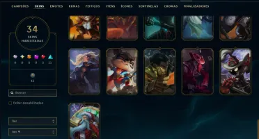 Bronze 1 com 90 Champs e 34 Skins ( Mais de 100 Jogos )