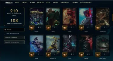 Bronze 1 com 90 Champs e 34 Skins ( Mais de 100 Jogos )