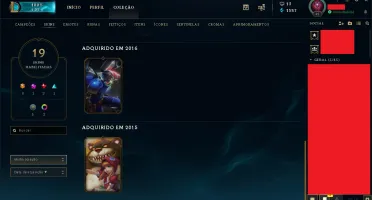 Conta LOL / OURO I / 75 PDL