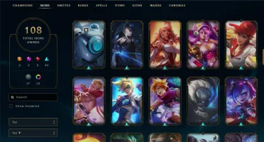 Conta Platina 4, 108 skins, 109 Campeoes, desde 2014
