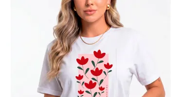 Camiseta Feminina Estampa Digital Variadas Malha Poliéster