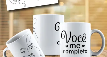 Arte canecas Namorados Line Art