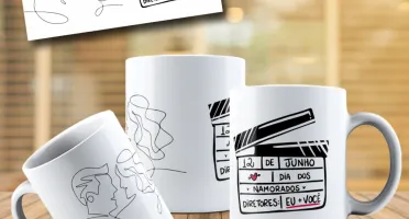 Arte canecas Namorados Line Art