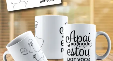 Arte canecas Namorados Line Art