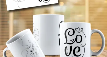 Arte canecas Namorados Line Art