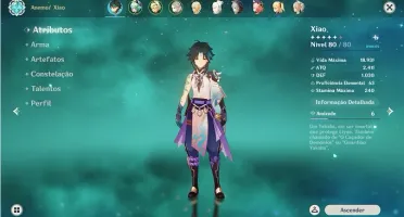 Conta Genshin XIAO + ARMA, ALBEDO E A 10 ORAÇÕES DE UM 5
