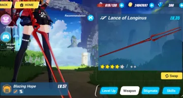 conta honkai impact com Asuka + lance of longinus(evangelion