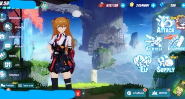 conta honkai impact com Asuka + lance of longinus(evangelion