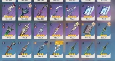 Conta Genshin Impact AR39+3 chars 5*+Arma 5+Passe de Batalha