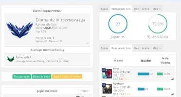 Conta Lol Diamante > Mmr Boostado > Sem Ban Wave > 70% Wr