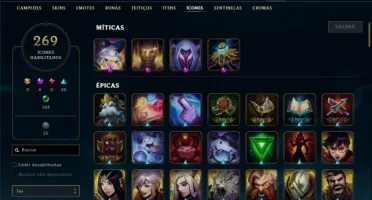Conta bronze 1 com TODOS os champs e 276 Skins + 22 Cromas