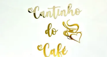 Cantinho do Café em Acrílico Espelhado 30 x 30 cm