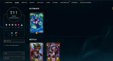 Prata 3 com TODOS os Champs e 211 Skins (Mais de 500 Jogos)