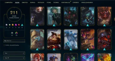 Prata 3 com TODOS os Champs e 211 Skins (Mais de 500 Jogos)