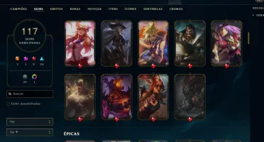 Conta lvl 406,todos os champs,+117 skins,ultimate sona udyr