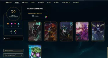 Conta com Warwick cinzento e Twitch Medieval (com cromas)