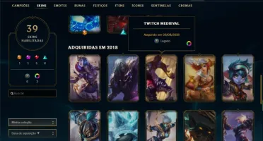 Conta com Warwick cinzento e Twitch Medieval (com cromas)