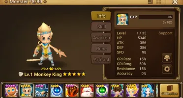 Reroll Summoners War lvl10 com Light Monkey King - Qintian