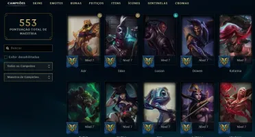 Conta com todos os champions e 3 skins ultimates