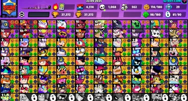  37500 TROFÉUS 82/90 BRAWL 98GADGETS+114STARPOWERS+194SKINS