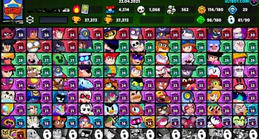  37500 TROFÉUS 82/90 BRAWL 98GADGETS+114STARPOWERS+194SKINS