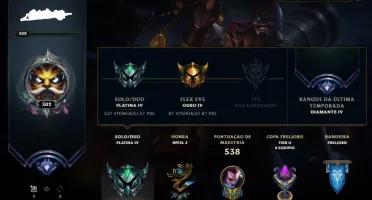 CONTA LOL EX DIAMANTE IV + TROCO O EMAIL DA CONTA + 101 SKIN