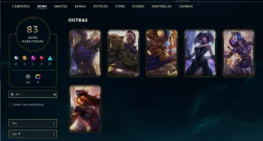 Unranked com 140 Champs e 83 Skins (MID / JG / ADC)