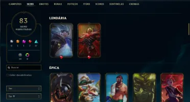 Unranked com 140 Champs e 83 Skins (MID / JG / ADC)