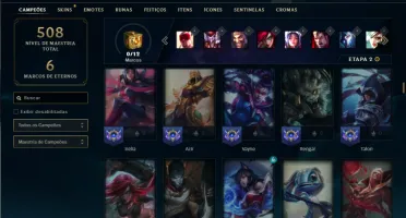 Unranked com 140 Champs e 83 Skins (MID / JG / ADC)