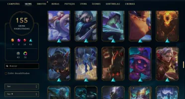 CONTA LOL LVL 225 156 SKINS +125 CAMPEÕES.