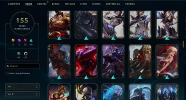 CONTA LOL LVL 225 156 SKINS +125 CAMPEÕES.