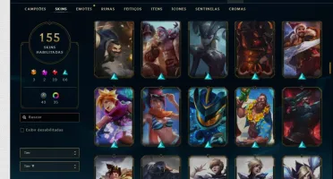 CONTA LOL LVL 225 156 SKINS +125 CAMPEÕES.