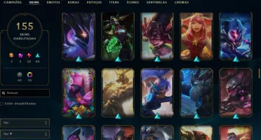 CONTA LOL LVL 225 156 SKINS +125 CAMPEÕES.