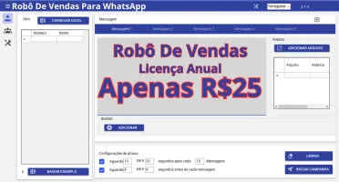 Robô de vendas Pra Envio em MASSA Licença Anual