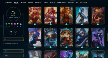 Prata 4 com 90 Champs e 72 Skins +1 Prestigio