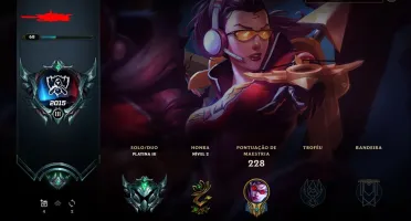 Conta de LOL, Platina, 38 skins,, nvl 68