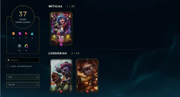 Conta de LOL, Platina, 38 skins,, nvl 68