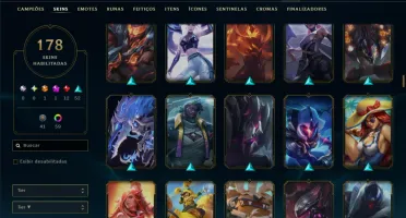 Platina 2 com TODOS os Champs e 178 Skins ( MONO ADC )