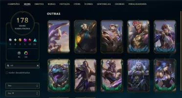 Platina 2 com TODOS os Champs e 178 Skins ( MONO ADC )