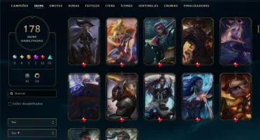Platina 2 com TODOS os Champs e 178 Skins ( MONO ADC )