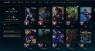 Platina 2 com TODOS os Champs e 178 Skins ( MONO ADC )