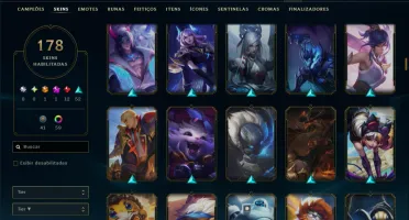 Platina 2 com TODOS os Champs e 178 Skins ( MONO ADC )