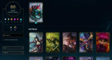 80 Skins, 1 Ultimate, 2 Míticas, 5 Lendárias! Lol Esmeralda