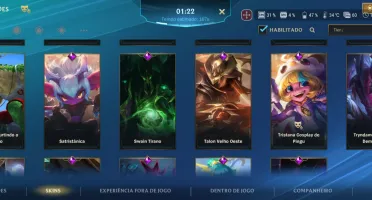 Wild rift com todos os personagens e algumas skins