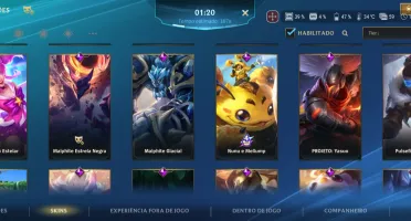 Wild rift com todos os personagens e algumas skins