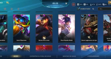 Wild rift com todos os personagens e algumas skins