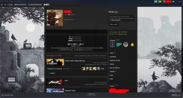 Conta GamersClub lvl 19 e Steam level 100